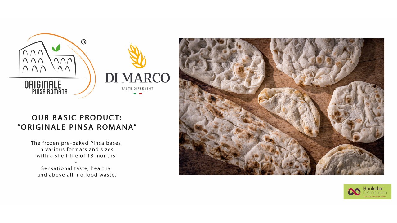 Die vorgebackenen und tiefgefrorenen Pinsa-Böden des Erfinders "Di Marco"